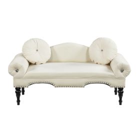 54"Width Modern Velvet Upholstered Loveseat Sofa Accent Bedside Entryway Bench Small Sofa 2 Seater Couch Settee for Living Room Bedroom Nail Head