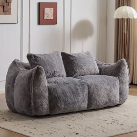 Giant Bean Bag Couch for Adults, Ultra Soft Fluffy Loveseat Bean Bag Sofa, Oversized Chase Lounge Chair Indoor for Living Room Bedroom