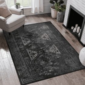 LOOM & LUXE Area Rugs 8x10 for Living Room, Washable Rug, Low-Pile, Non-Slip, Non-Shedding, Foldable, Kid & Pet Friendly - Area Rugs for living r