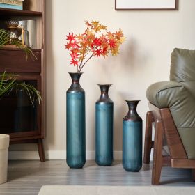 Floor metal vase modern style decoration home droplet shaped white metal vase 3-piece set gorgeous home decoration large glazed metal vase (Color: as Pic)