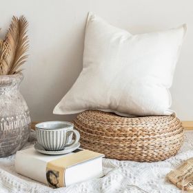Linen Throw pillow; 18x18 inch Linen Accent Pillow (Material: White)