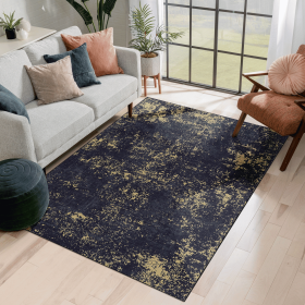 LOOM & LUXE 6x9 Area Rugs, Washable Rug, Low-Pile, Non-Slip, Non-Shedding, Foldable, Kid & Pet Friendly - Area Rugs for living room, bedroom (Color: as Pic)