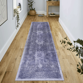 LOOM & LUXE 2'6''x10' Runner, Washable Rug, Low-Pile, Non-Slip, Non-Shedding, Foldable, Kid & Pet Friendly - Area Rugs for living room, bedroom (Color: as Pic)